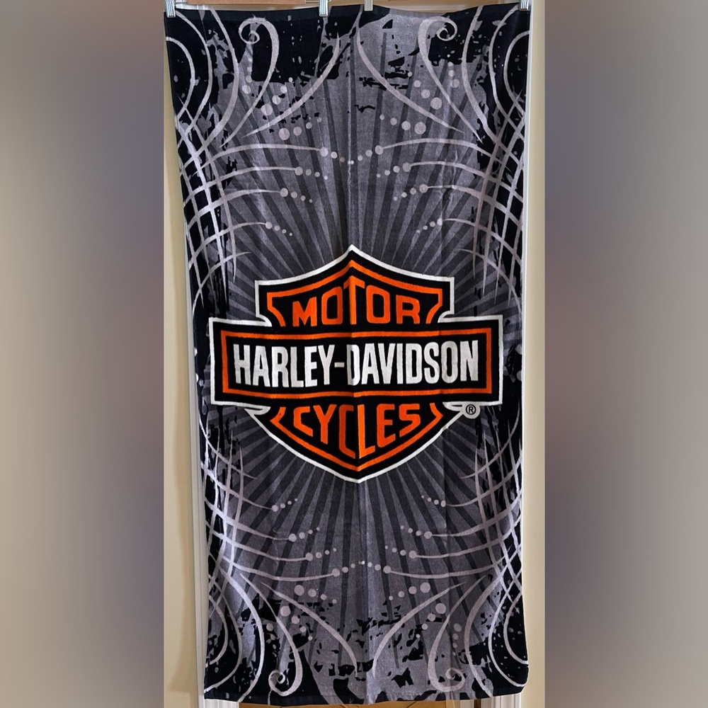 Harley-Davidson Black and Gray Towel